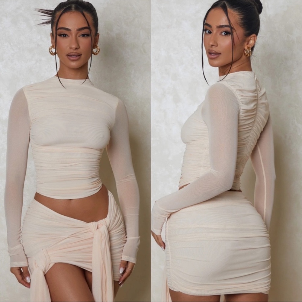 US SZ 4 MESH TWO PIECE SET CREAM
